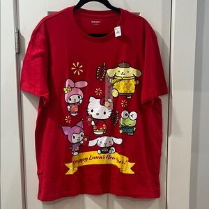Sanrio Happy Lunar New Year Men's Short Sleeve Hello Kitty & Friends Old Navy XL